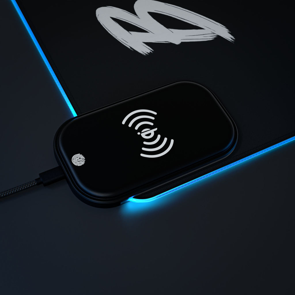 LED Wireless Charging Mouse Pad — "Lead By Example" Gaming Desk Mat