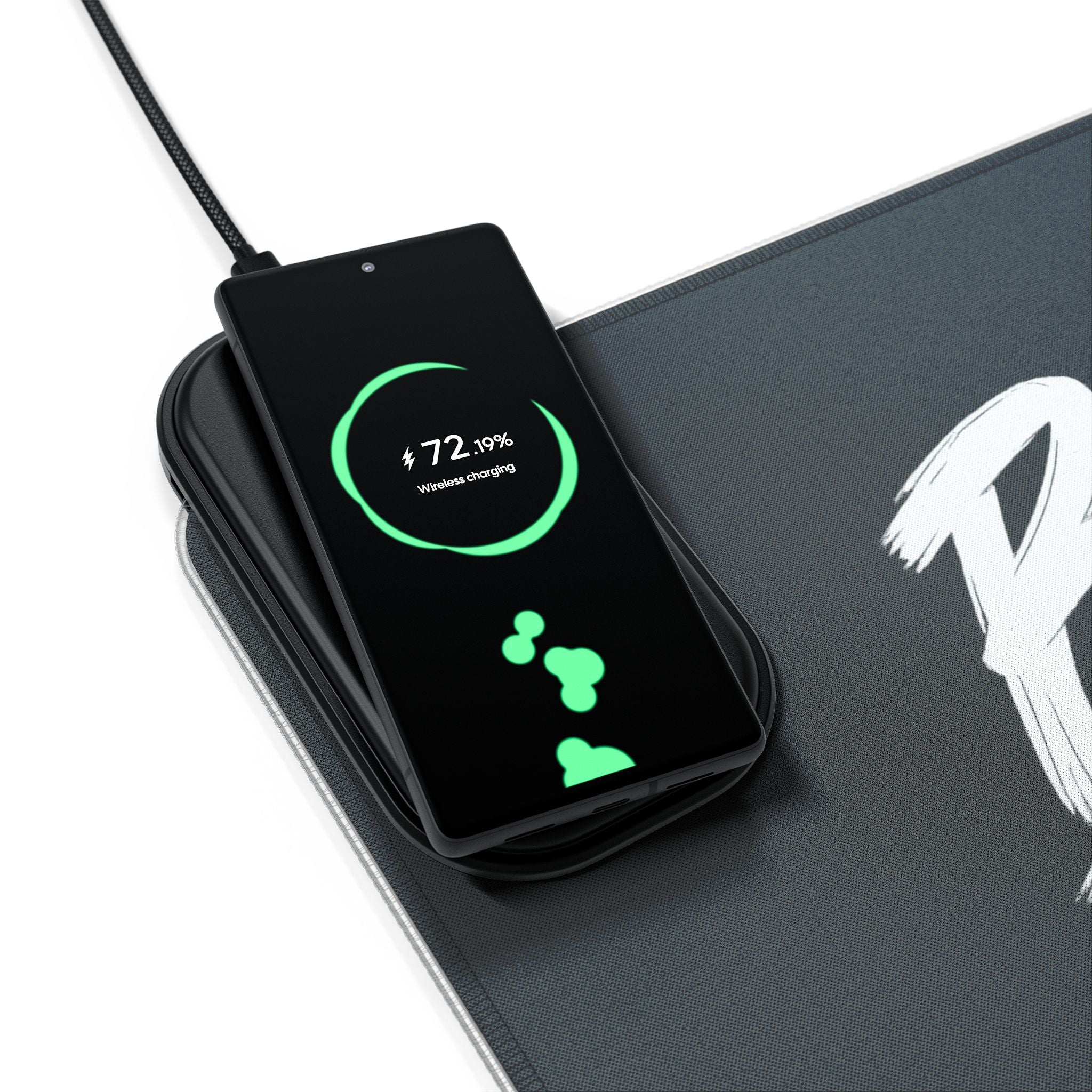 LED Wireless Charging Mouse Pad — "Lead By Example" Gaming Desk Mat