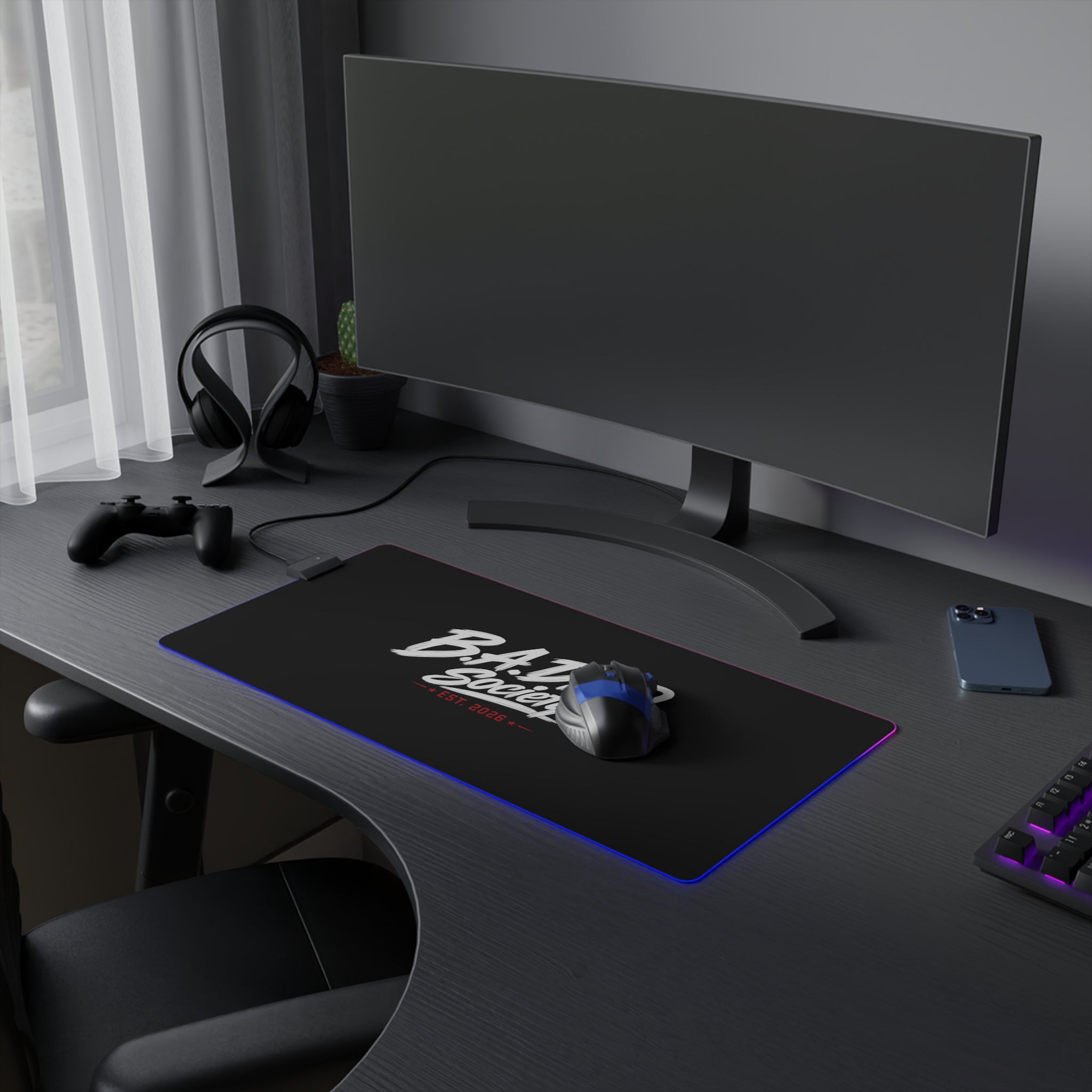 LED Gaming Mouse Pad — " Lead by Example" RGB Extended Desk Mat