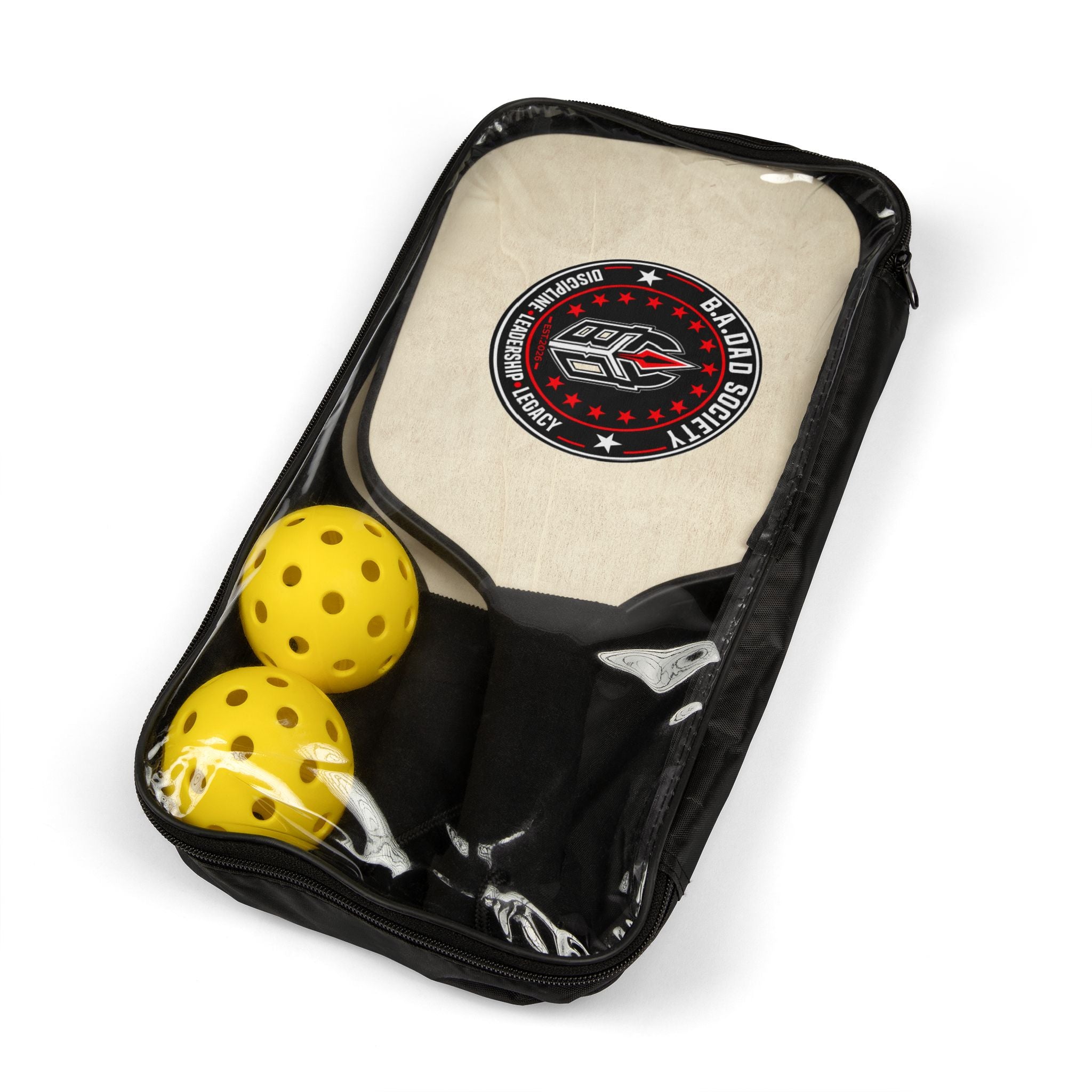 B.A.Dad Society Logo Graphic Pickleball Kit (2 Paddles + Balls)