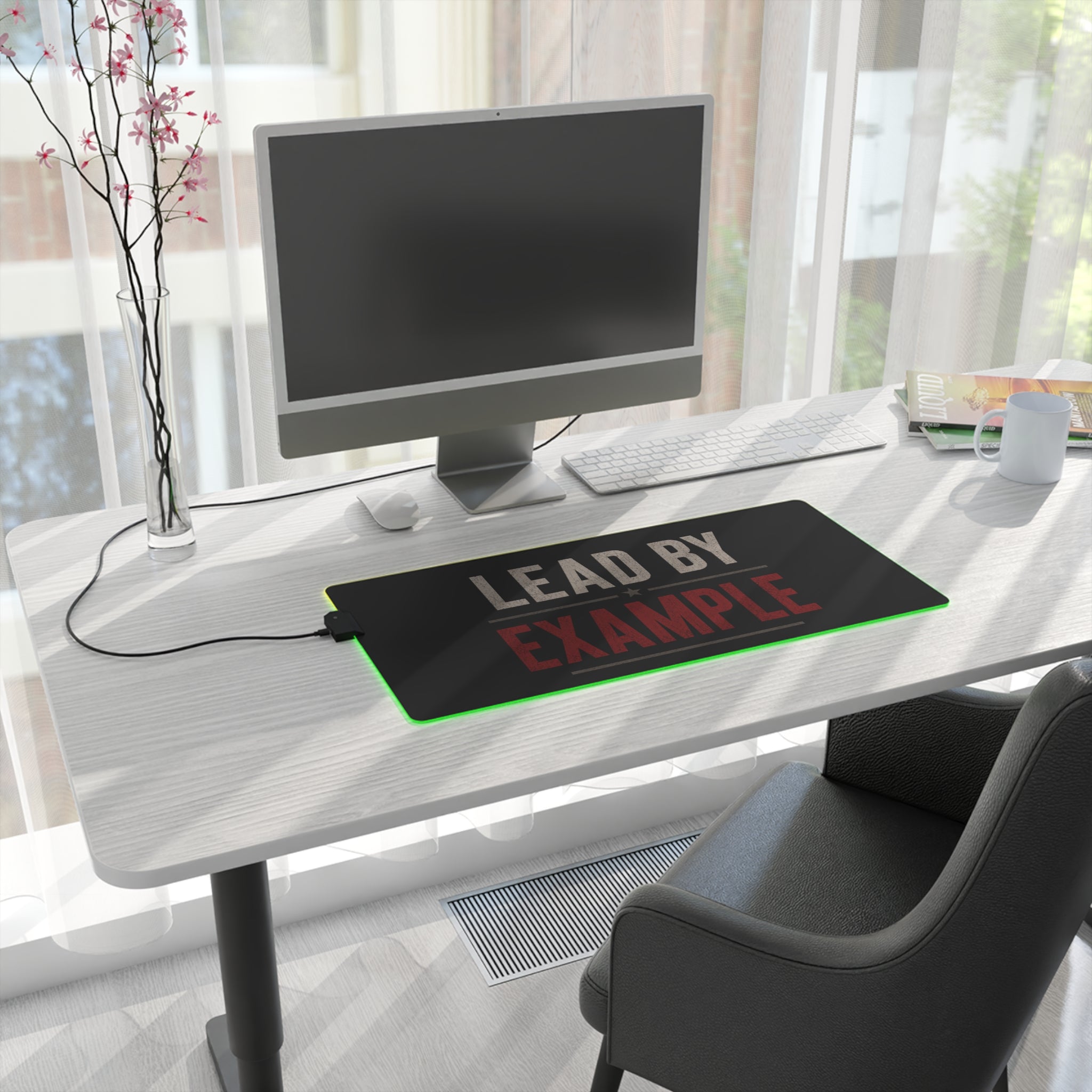 LED Gaming Mouse Pad — " Lead by Example" RGB Extended Desk Mat